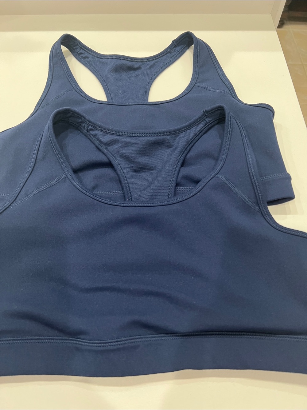 Lands' End Navy Racerback Sports Bra Set
